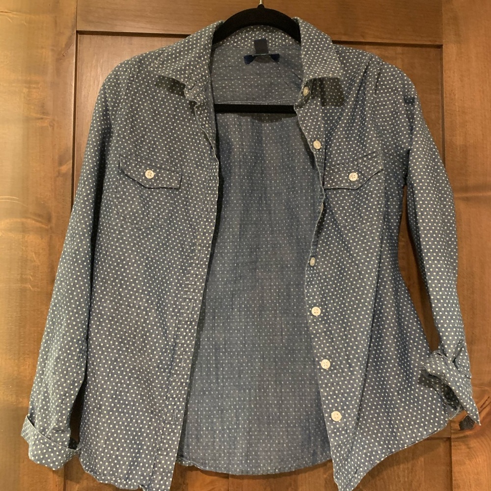 Polka dot long sleeve button down